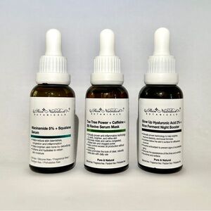 Skincare Serum Set | Niacinamide 5% + Tea Tree + Hyaluronic Acid | Clean Beauty